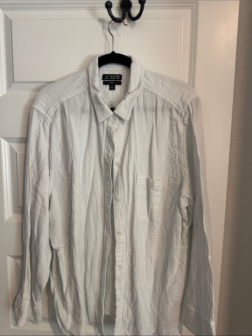 J. Crew White Gauze Button-Down Shirt